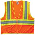 Glowear Safety Vest, 2-Tone, Type R, Class 2, Reflective, 2X/3X, Orange EGO21307